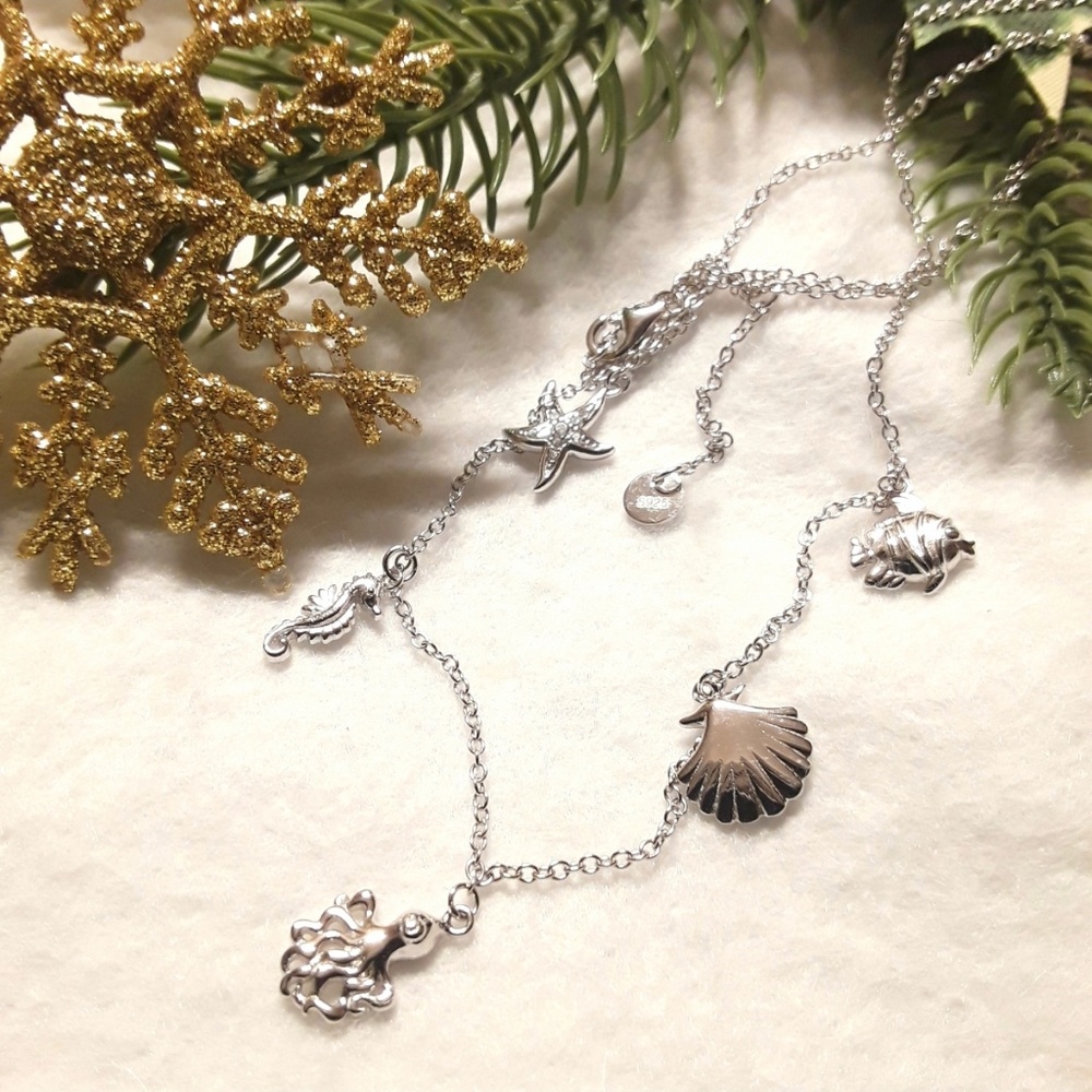 NEW S925 Tide Pool/Undersea Life Necklace